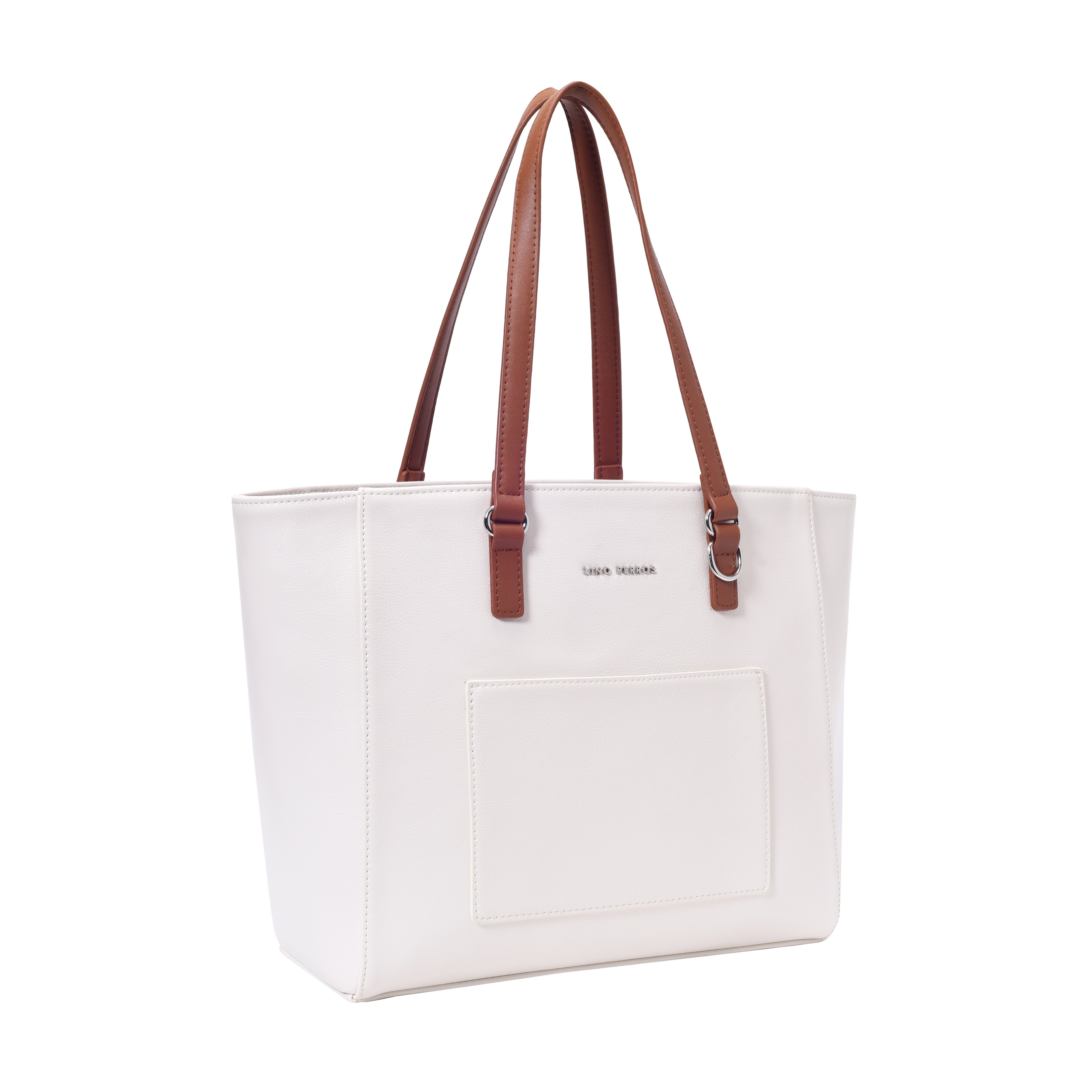 Women's White Casual Solid Tote Bag