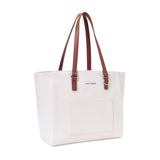 Women's White Casual Solid Tote Bag