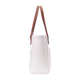 Women's White Casual Solid Tote Bag