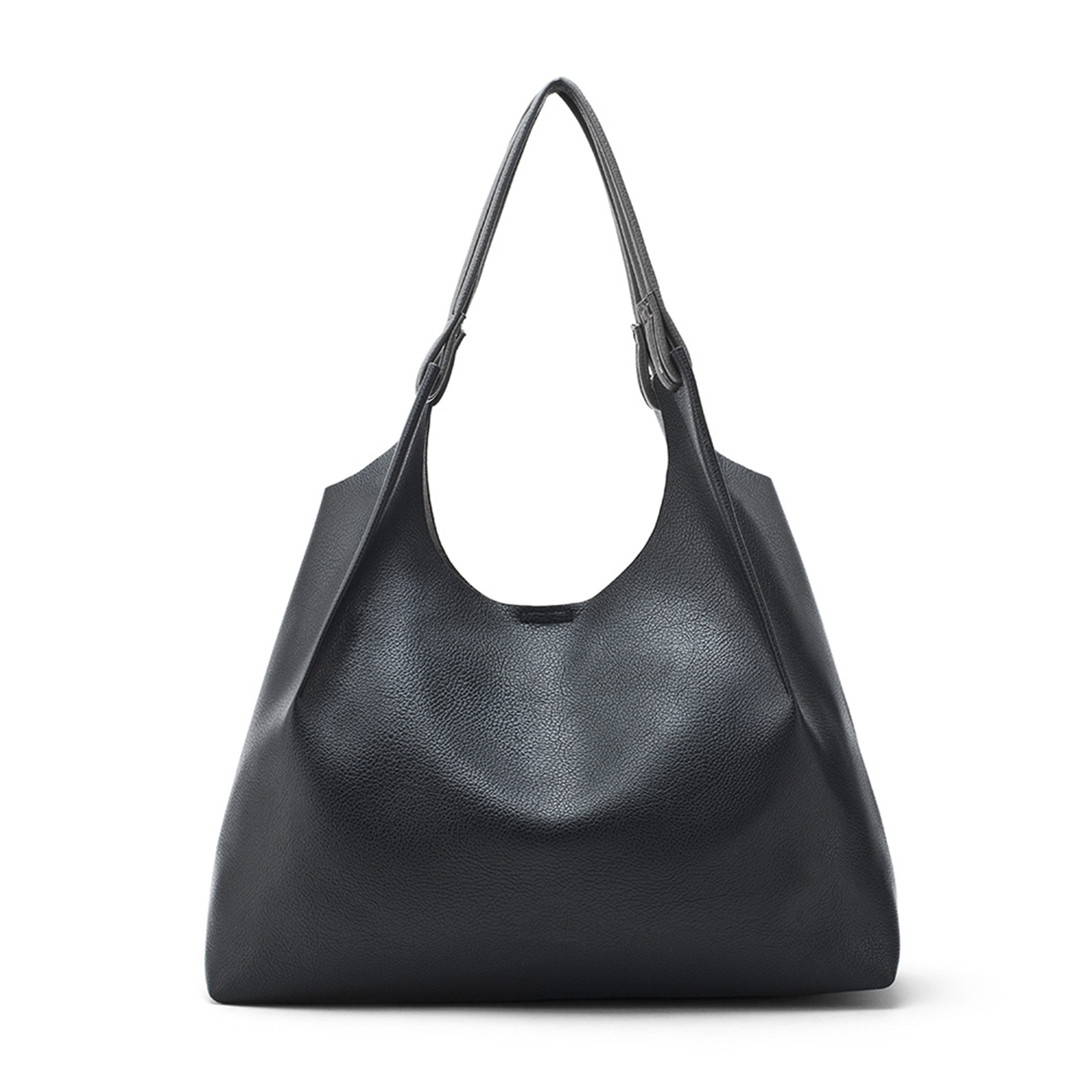Women's Black Casual Solid Tote Bag