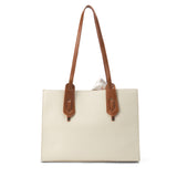 Women's Off White Casual Solid Tote Bag
