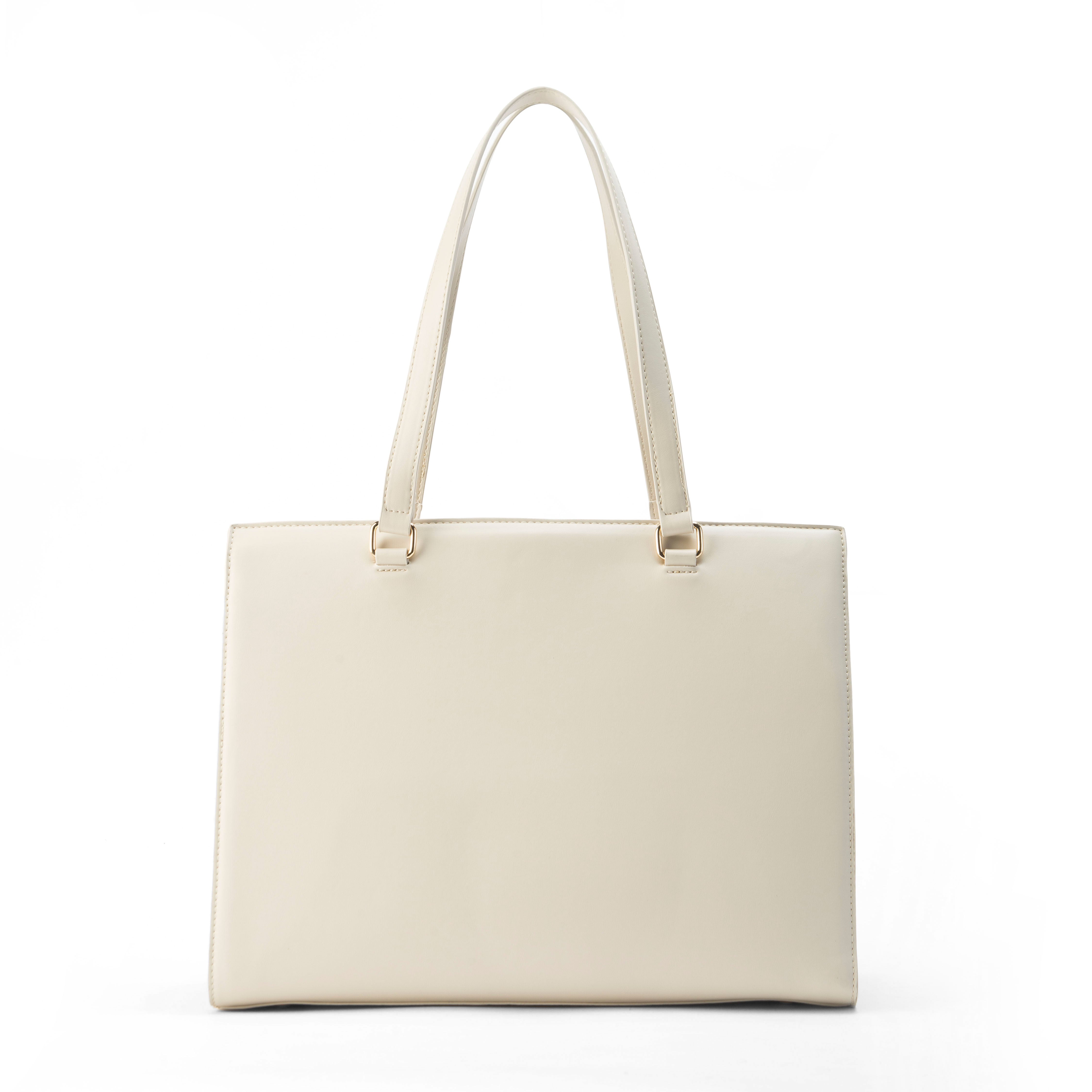 Women's Beige Casual Solid Tote Bag