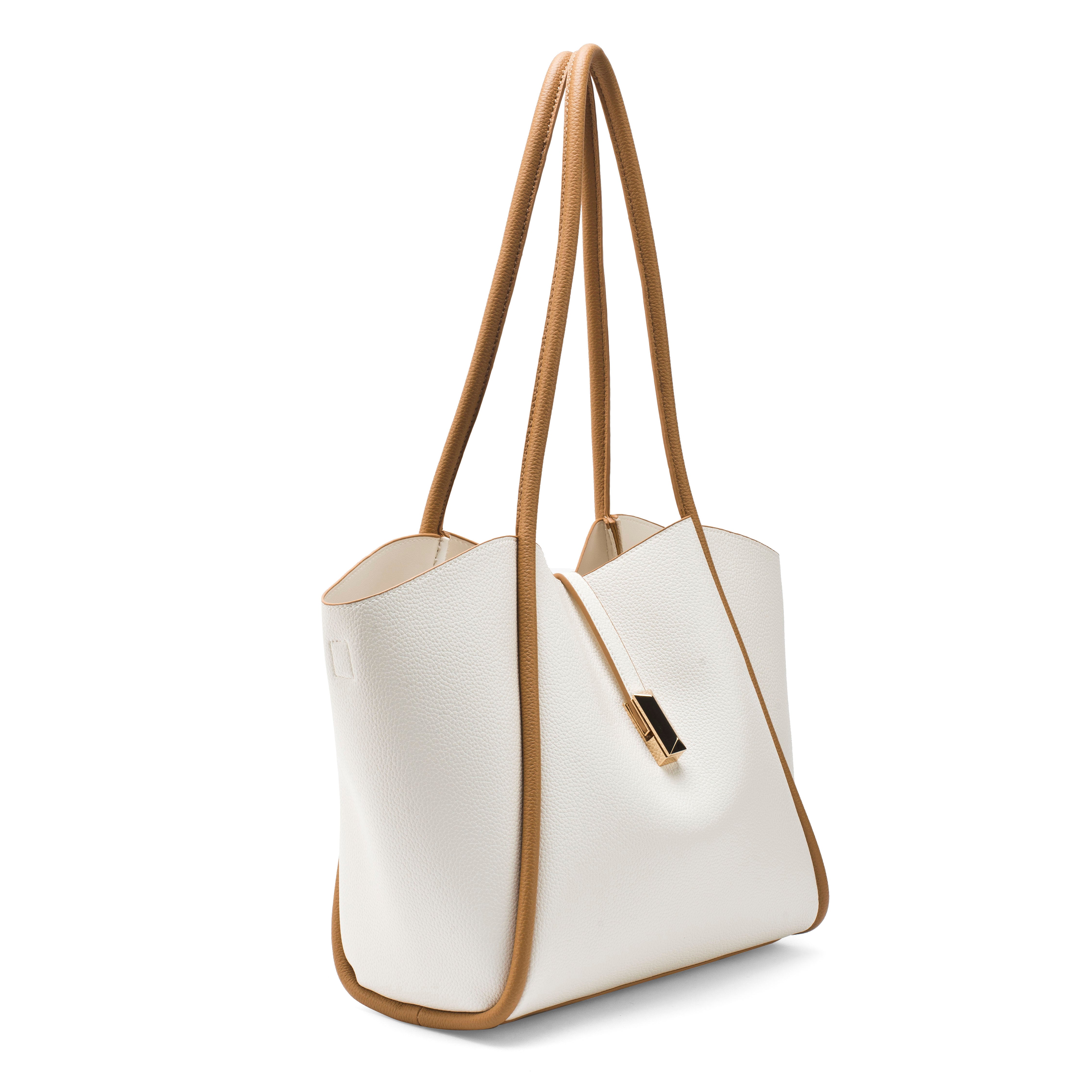 Women's Beige Casual Solid Tote Bag