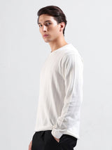 Men's Slim Fit Textured Round Neck Tshirt