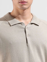 Men's Slim Fit Textured Polo Collar Tshirt