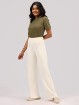 Women's White Sports Solid Pant