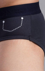 Men's Grey Mid-Rise Solid Brief