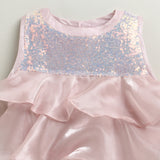 Girls Pink Party Sleeveless Dress