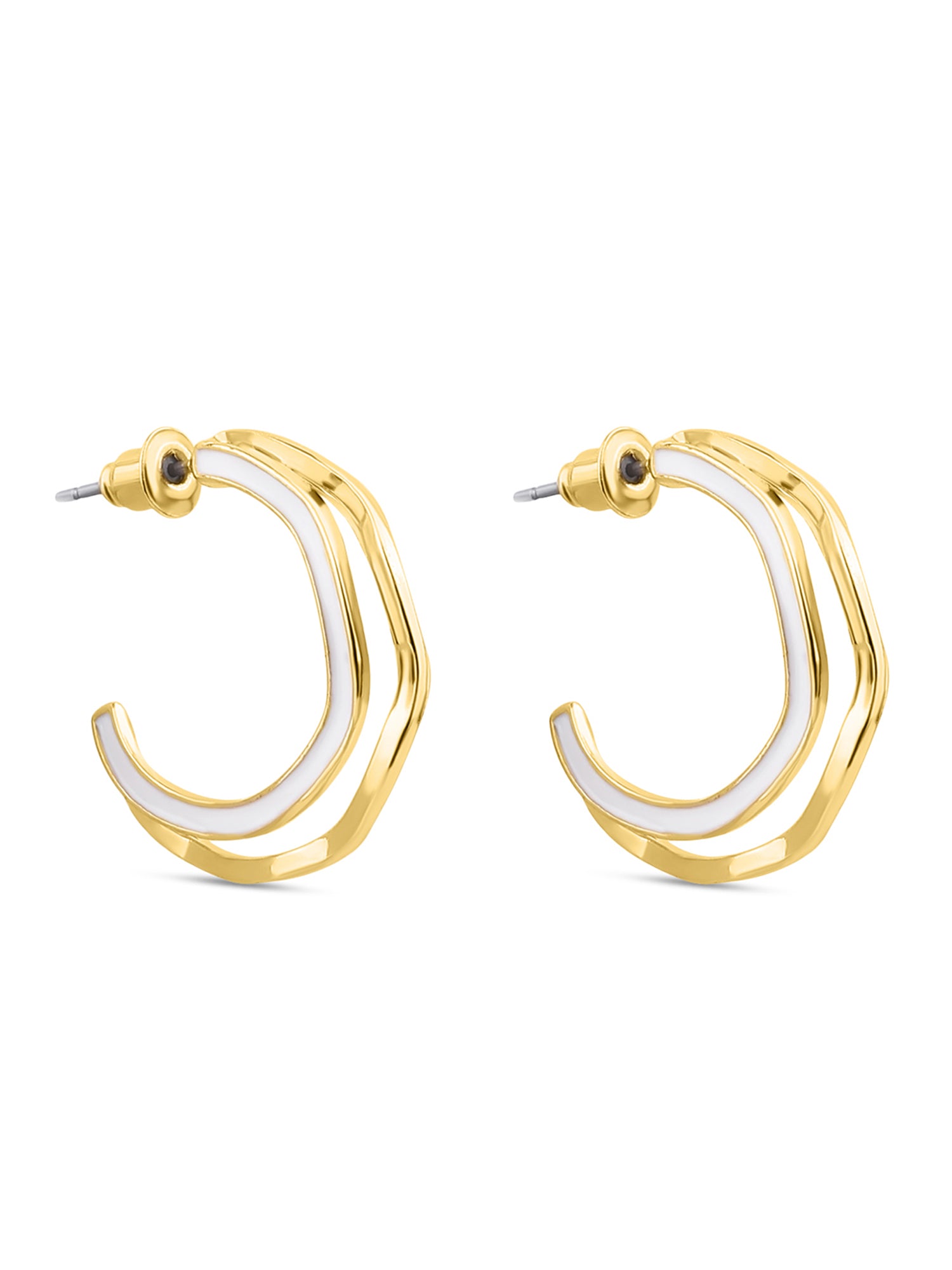 Women's Wavy Resin Hoop Earrings