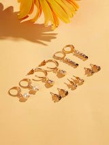 Women's Stud and Cupchain Earrings - Set of 6