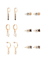 Women's Stud and Cupchain Earrings - Set of 6