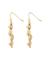 Women's Gold Wavey Molten Drop Earrings