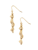Women's Gold Wavey Molten Drop Earrings