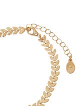 Women's Gold Station Leaf Anklet Gold