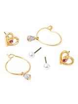 Women's Goldheart Stud and Hoops - Set of 3