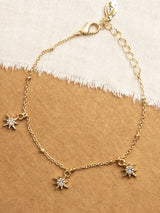 Women's Gold Starburst Station Bracelet