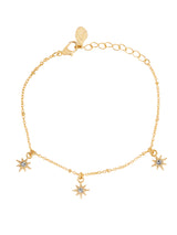 Women's Gold Starburst Station Bracelet