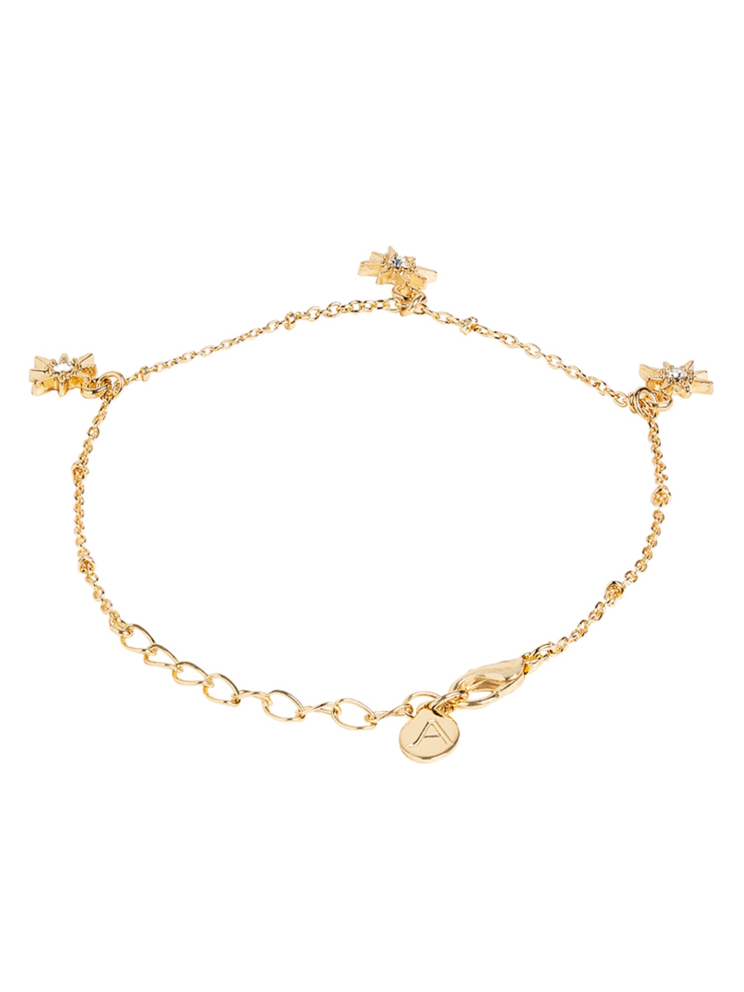 Women's Gold Starburst Station Bracelet