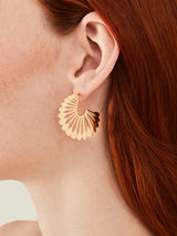 Women's Gold Cut Out Flower Hoop Earrings