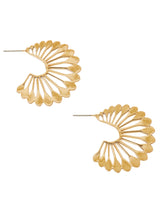 Women's Gold Cut Out Flower Hoop Earrings