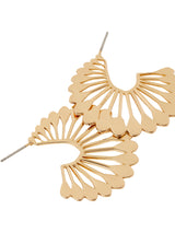 Women's Gold Cut Out Flower Hoop Earrings
