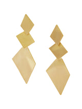 Women's Gold Brushed Diamond Drop Earrings