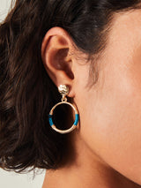 Women's Gold Thread Detail Doorknocker Earrings