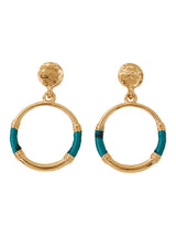 Women's Gold Thread Detail Doorknocker Earrings