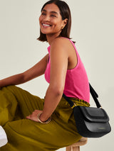 Women's Black Casual Solid Sling Bag