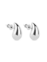 Women's Silver Drop Curve Earrings