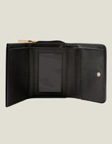 Women's Navy Casual Solid Three Fold Wallet
