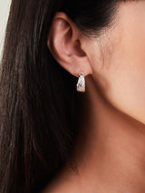 Women's Silver Molten Hoop Earrings