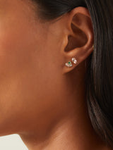 Women's Multi Butterfly Stone Stud Earrings - Set of 6