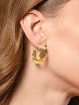 Women's Gold Textured Circle Hoop Earrings
