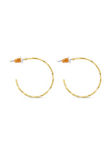 Women's Gold Textured Circle Hoop Earrings