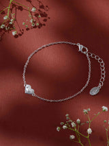 Women's Silver Celestial Heart Chain Bracelet