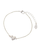 Women's Silver Celestial Heart Chain Bracelet