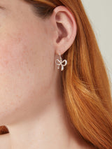 Women's Silver Bow Drop Earrings