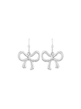 Women's Silver Bow Drop Earrings