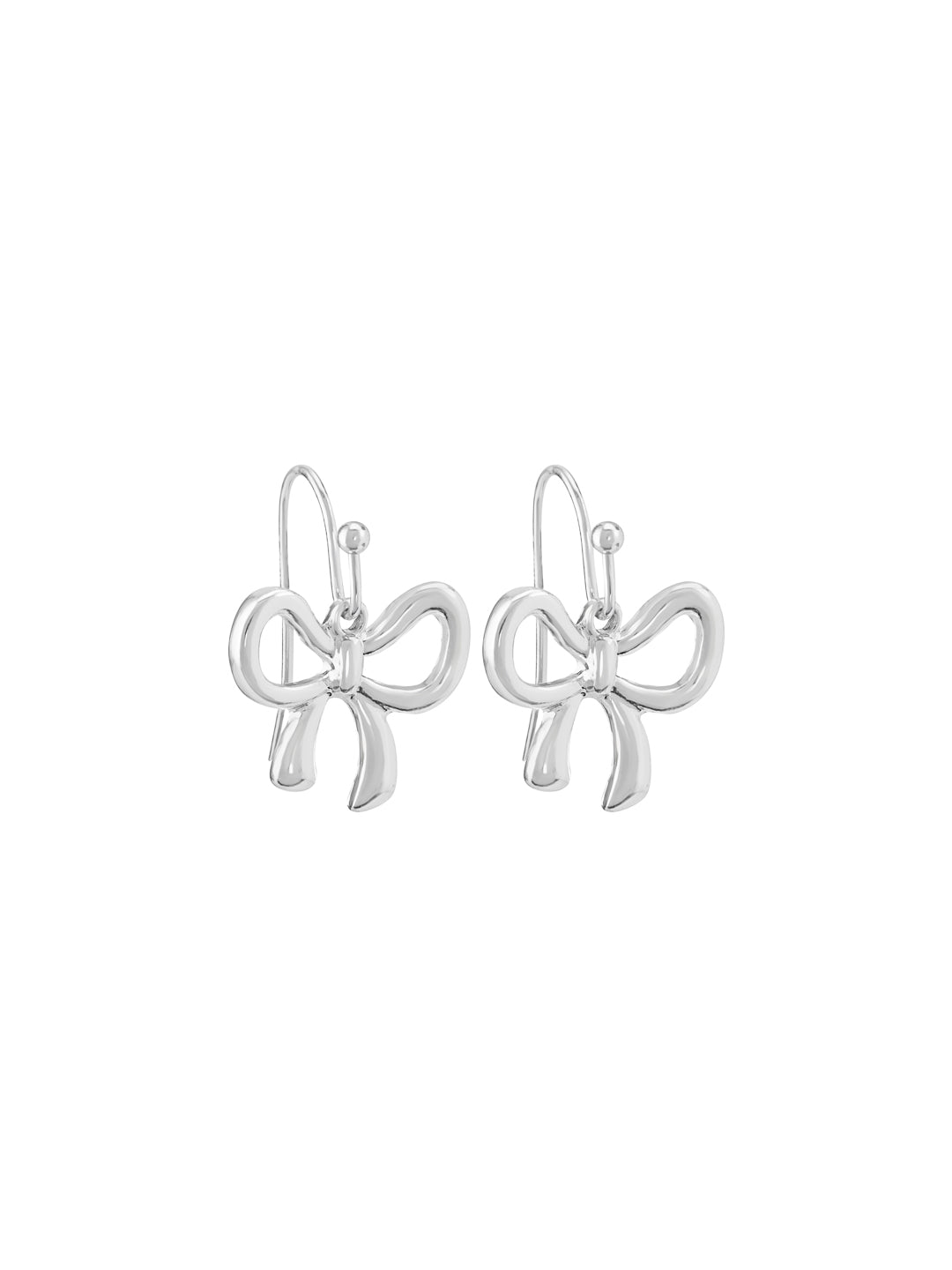 Women's Silver Bow Drop Earrings