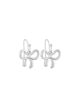 Women's Silver Bow Drop Earrings