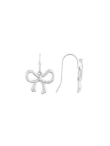 Women's Silver Bow Drop Earrings