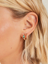 Women's Multi Gemstone Stud and Hoop Earrings - Set of 6