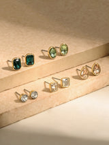 Women's Multi Sparkle Stud Earrings - Set of 5
