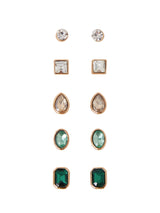 Women's Multi Sparkle Stud Earrings - Set of 5