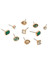 Women's Multi Sparkle Stud Earrings - Set of 5