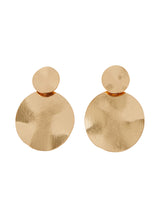 Women's Gold Big Disc Short Drop Earrings