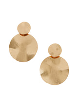 Women's Gold Big Disc Short Drop Earrings