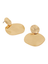 Women's Gold Big Disc Short Drop Earrings