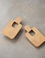 Women's Gold Brushed Square Drop Earrings